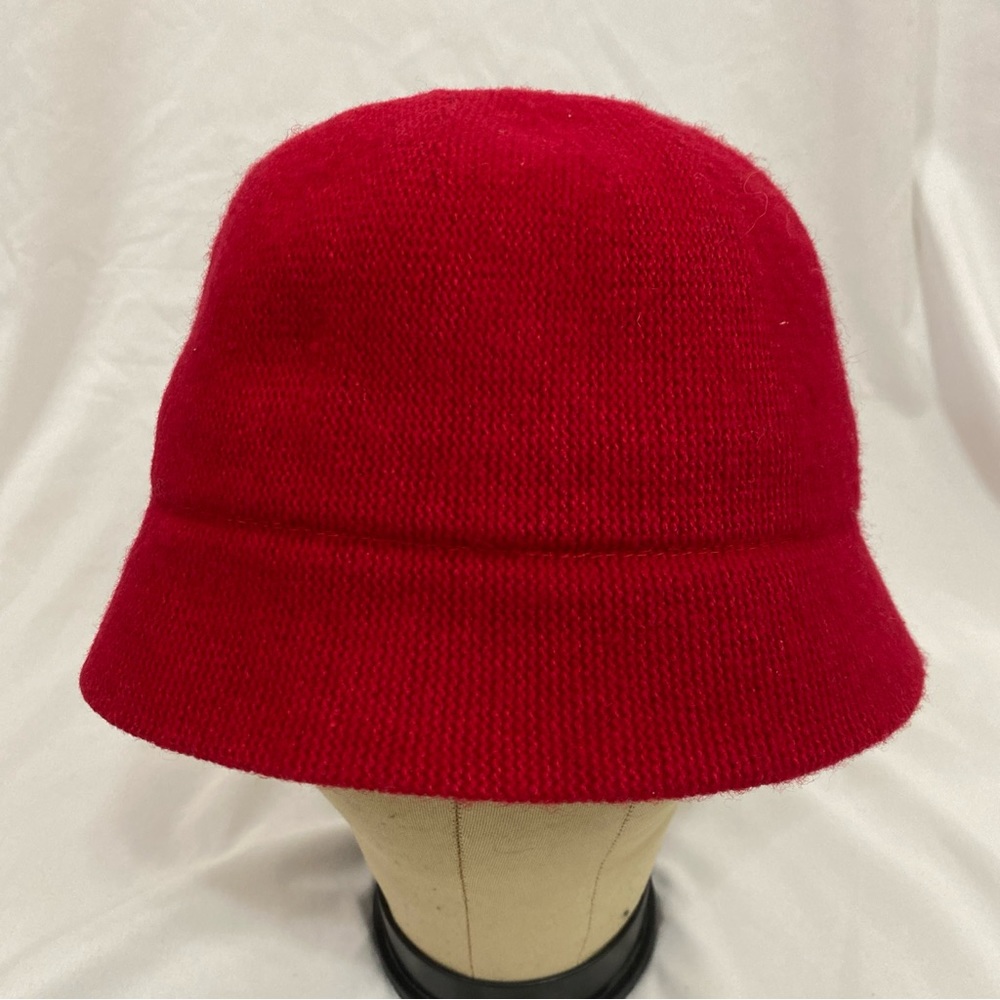 Red wool cloche hat